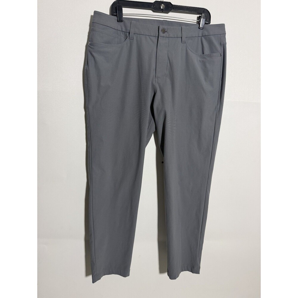 Lululemon Pants Mens 35  ABC Slim-Fit 5 Pocket Pant Gray Warpstreme 35X28 - Picture 5 of 11